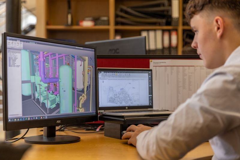 Engineer working at his desk