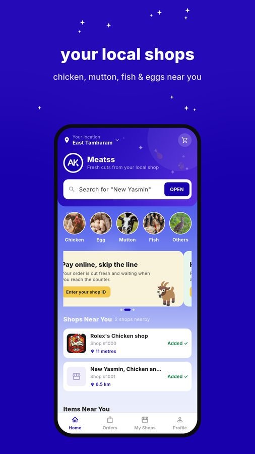 AK Meatss app home screen